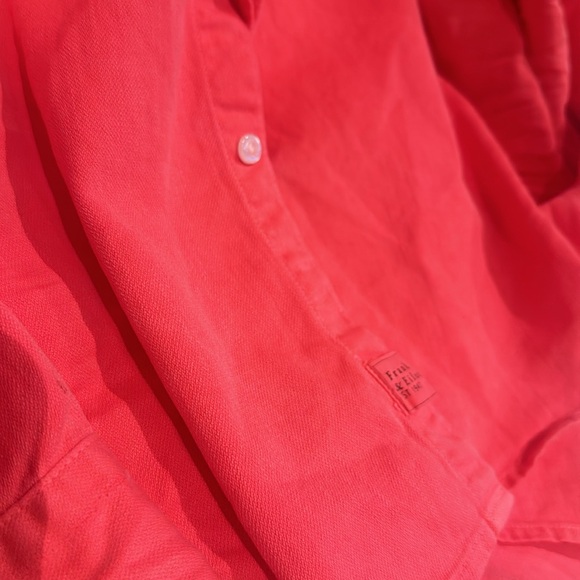 Frank & Eileen EILEEN Relaxed button up Shirt in Neon Pink SZ medium - Picture 4 of 5